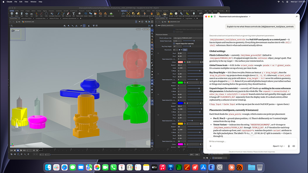 Desain grafis dengan detail tajam yang diperhalus di sebuah aplikasi desain, memperlihatkan kemampuan GPU Mac mini dengan M4 dan M4 Pro
