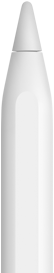 An Apple Pencil showing the tip of the device