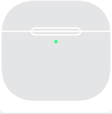 Изображение на кутията за зареждане на AirPods 5, показващо предната ширина от 1,97 инча.
