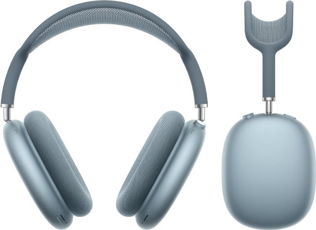 Ακουστικά AirPods Max 2, μπροστινή όψη και πλαϊνή προβολή προφίλ, Μπλε χρώμα