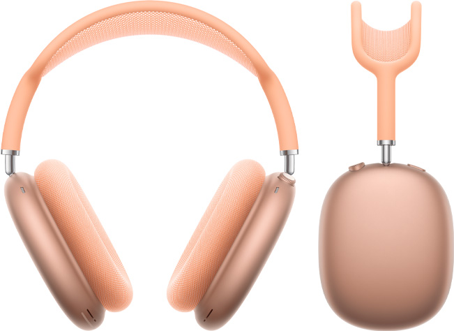 Ακουστικά AirPods Max 2, μπροστινή όψη και πλαϊνή προβολή προφίλ, Πορτοκαλί χρώμα