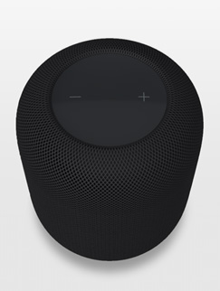 keskiyönvärinen HomePod iPhonen näytöllä lisätyn todellisuuden näkymässä.