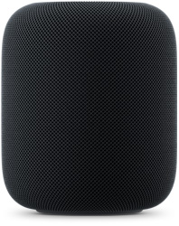 HomePod, couleur minuit, face avant, design cylindrique, tissu mesh acoustique sans couture