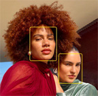 Centre Stage for photos feature in use, highlighting the faces of people