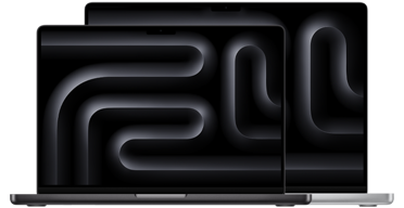 Ordinateurs portables MacBook Pro 14 et 16 pouces, couleurs disponibles : noir sidéral, argent