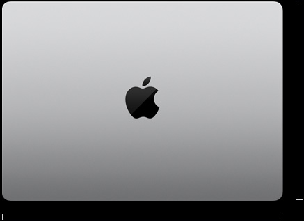 MacBook Pro, Farbe Silber, Oberseite, geschlossen, Maße für Länge und Breite