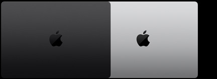 MacBook Pro, space black color, top, closed and MacBook Pro, silver color, top, closed