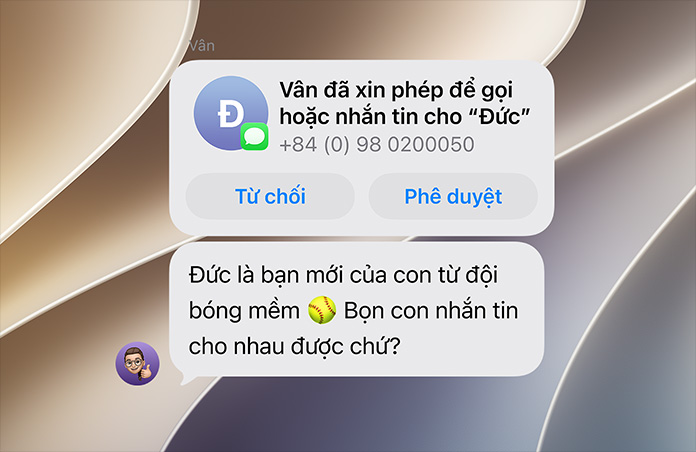 Màn hình hiển thị tính năng Giới Hạn Liên Lạc.